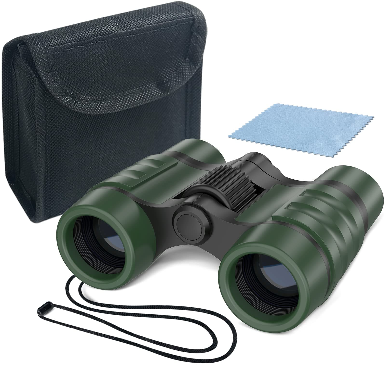 ESSENSON Binoculars for Kids Toy Gift for 3 4 5 6 7 8+ Year Old Boys Girls Kids Telescope Outdoor Toys for Sports and Outside Play Hiking, Bird Watching, Travel, Camping, Birthday Presents(Green)