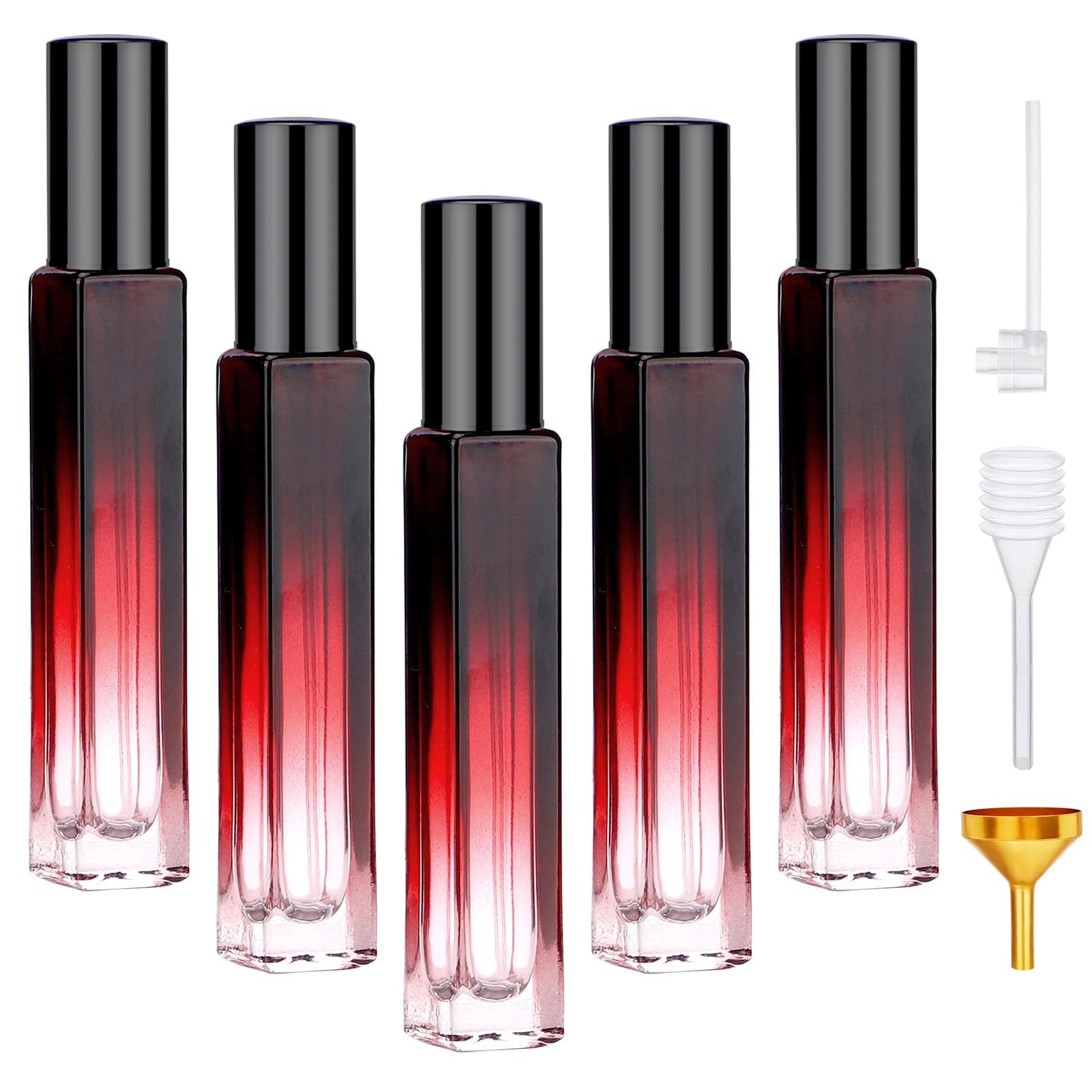 Segbeauty 5 Packs Perfume Bottles Empty, 10ML Refillable Portable Cologne Sprayer, Glass Spray Bottles for Dispensing Liquid Cosmetic, Mini Travel Size Perfume Atomizer Sample Container for Frangrance