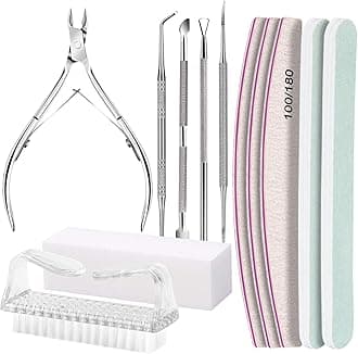 Nail Care Tool Kit - 5 Count, Stainless Steel, H-white, Coarse Grit, Professional Manicure & Pedicure Set