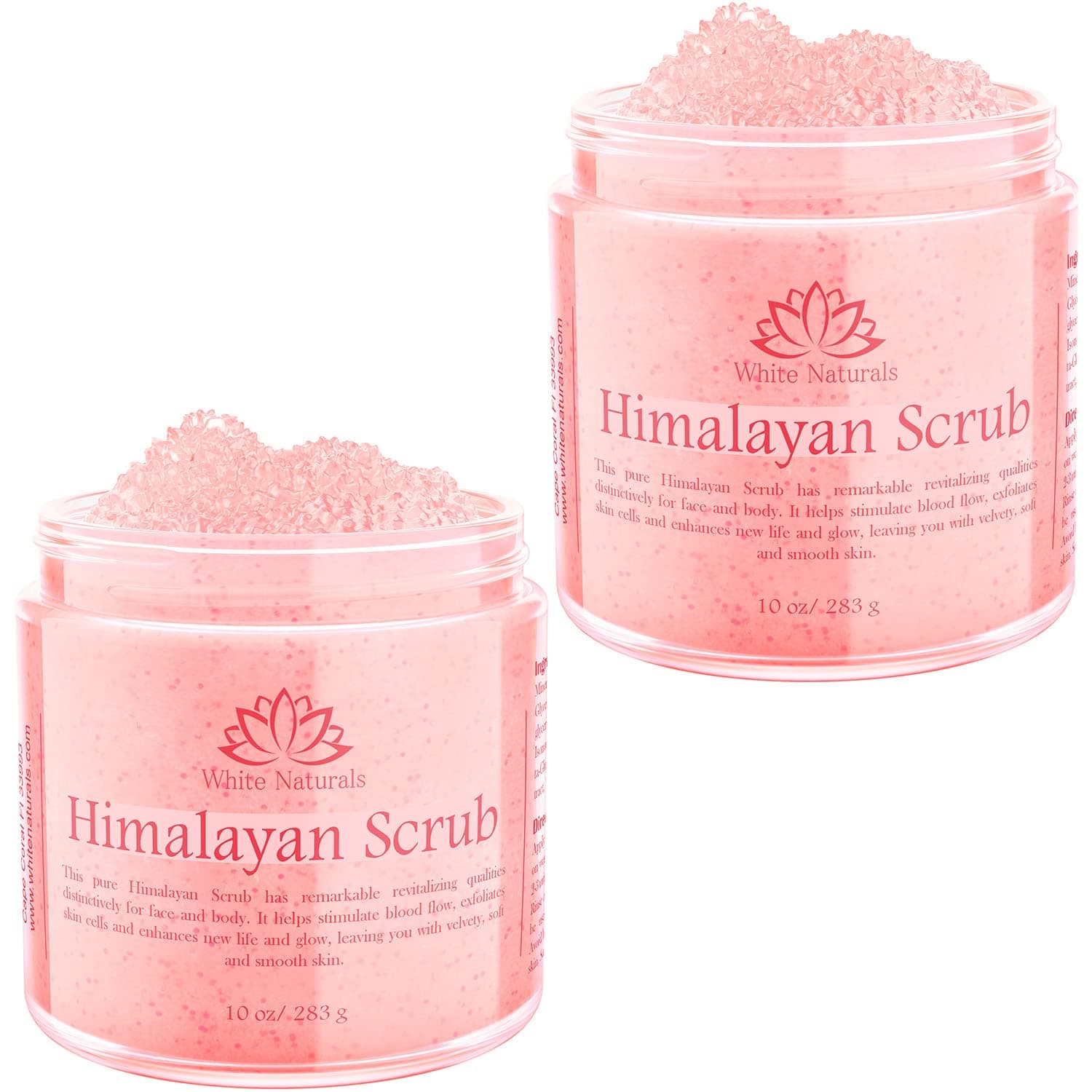 Pink Himalayan Salt Body Scrub (Pack of 2), Deep Cleansing & Moisturizing scrubber For Women, Exfoliating Scrub for Soft Skincare, Removes Dead Skin Cells, Natural Face, Foot, Hands Exfoliation