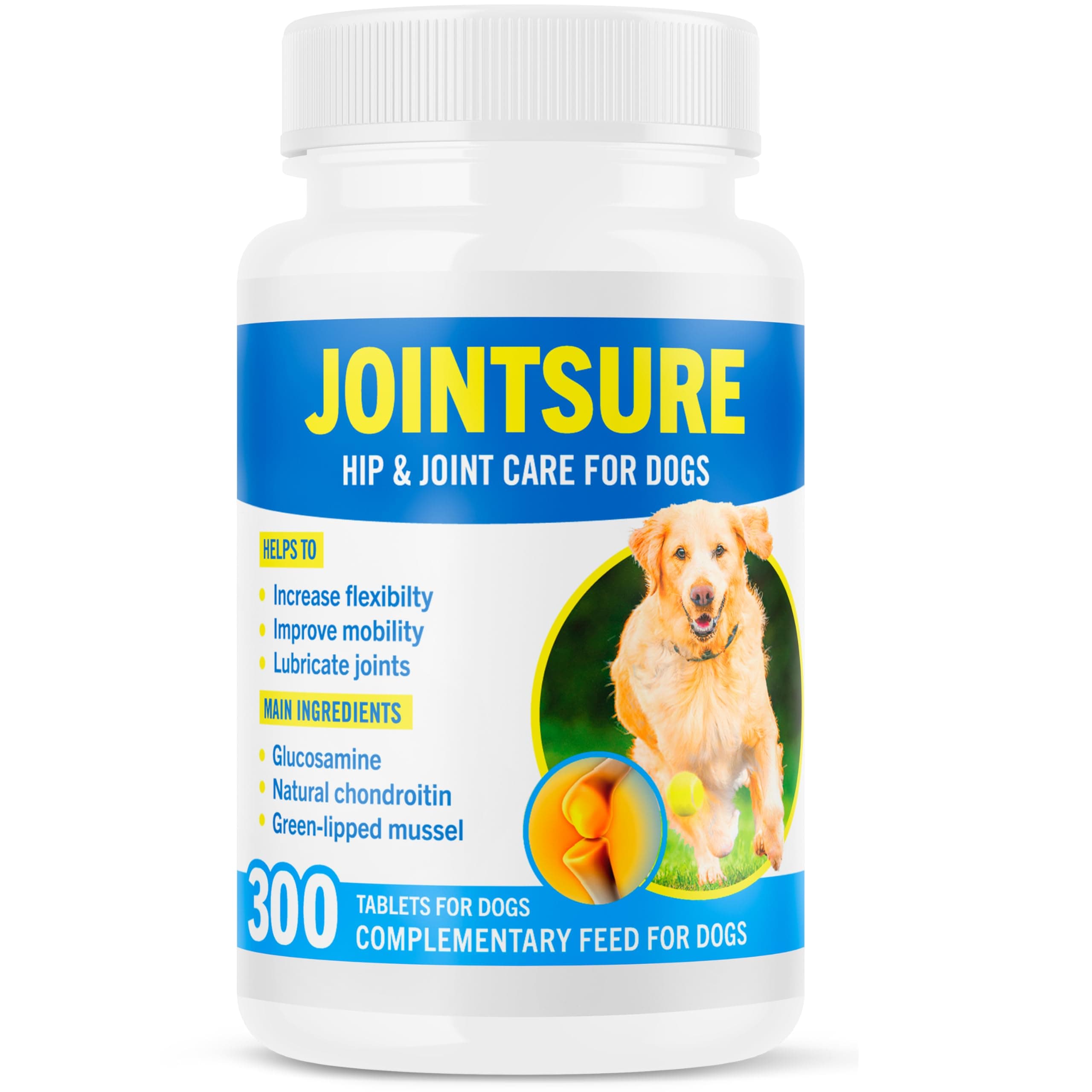 Joint Supplements for Dogs – 300 Tabs, Aids Stiff Joints, Supports Joint Structure & Maintains Mobility in Adult/Senior Dogs | Advanced Formula with glucosamine. Helps Arthritis Relief (pack varies)
