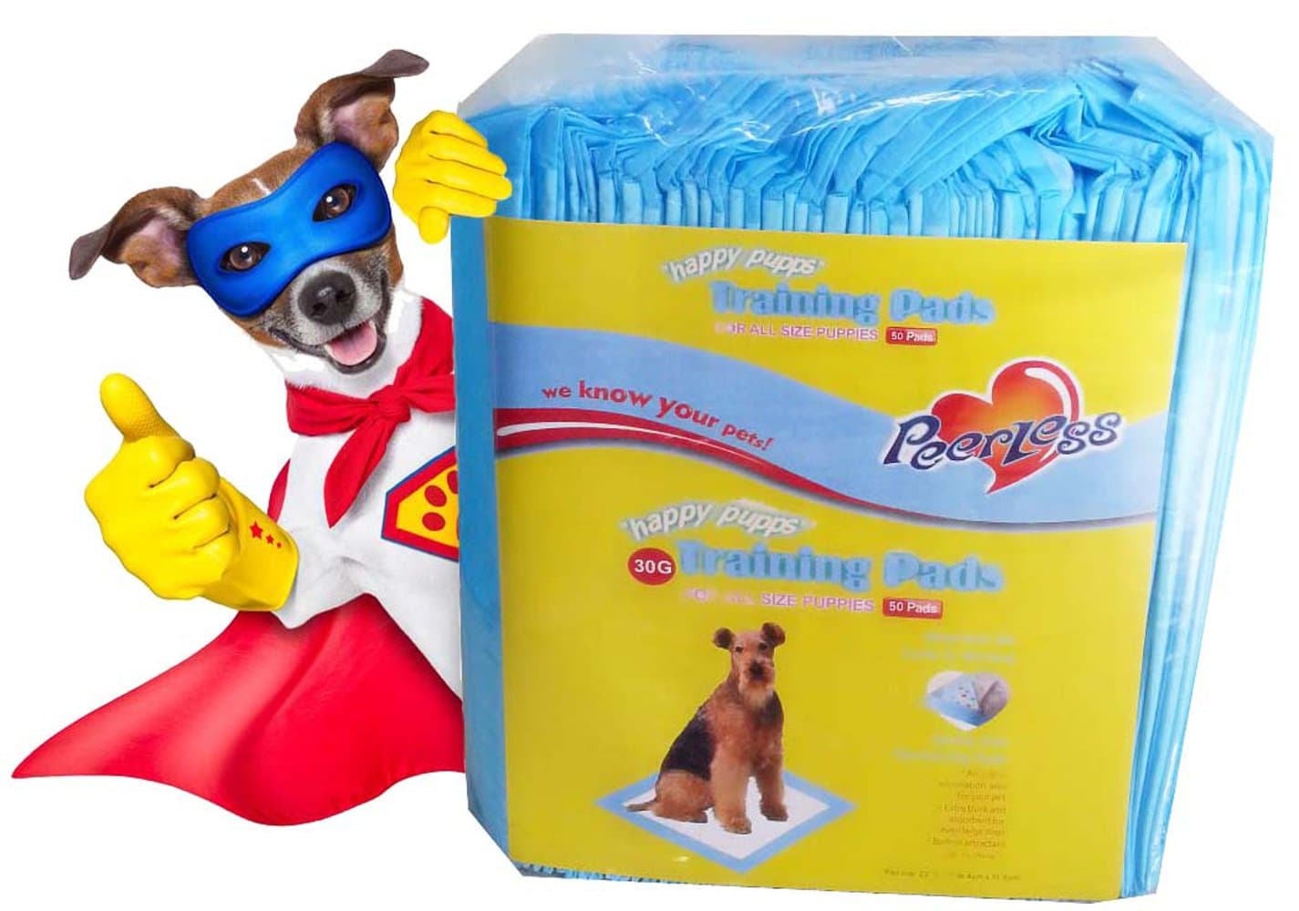 Dog Pet Training Pads, Wee Pads, Super Absorbent W/Odor Eliminator. Gel lining absorbs Urine. Water Proof Backing W/Sealed Edge allow for disposal Without Dripping. GUARANTEED. 50 pads per package.