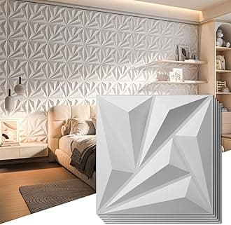20 Pack Decorative 3D Wall Panels, 19 Sq.feet PVC Interior Wall Décor, 11.8"x11.8", White