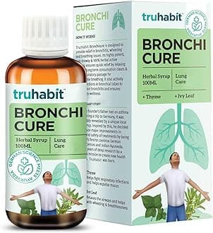 Bronchicure Herbal Syrup – 100 ML | Supports Easy Breathing & Respiratory Wellness | Non-Drowsy Formula with Thyme & Ivy Leaf | Ayurvedic & German Science Blend | 100ml