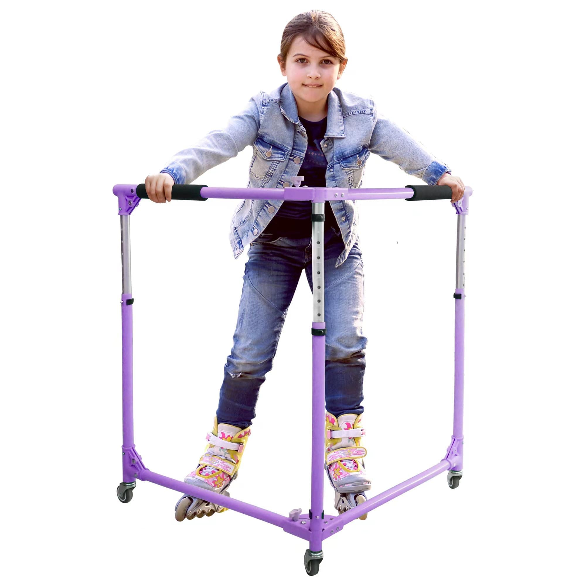 GanFindX Folding Skater Aid for Kids Roller Skating, Roller Skate Trainer for Kids Toddler Adjustable Height Training Walker