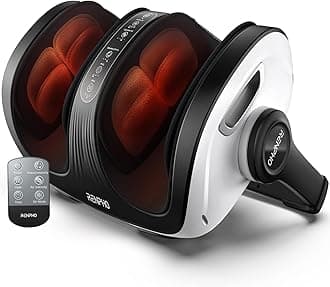 Foot Massager Machine, Shiatsu Foot and Calf Massager with Heat and Remote, Deep Kneading and Rolling Calf and Leg Massage with Handle, Fits up to US Men Feet Size 14, for Home and Office