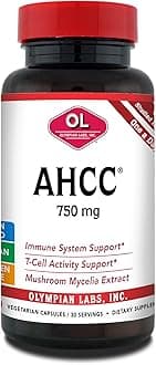 Olympian Labs Premium AHCC Supplement–750mg of AHCC per Capsulesule | 30 Capsules | Supports Immune Health, Liver Function, and Natural Killer Cell Activity
