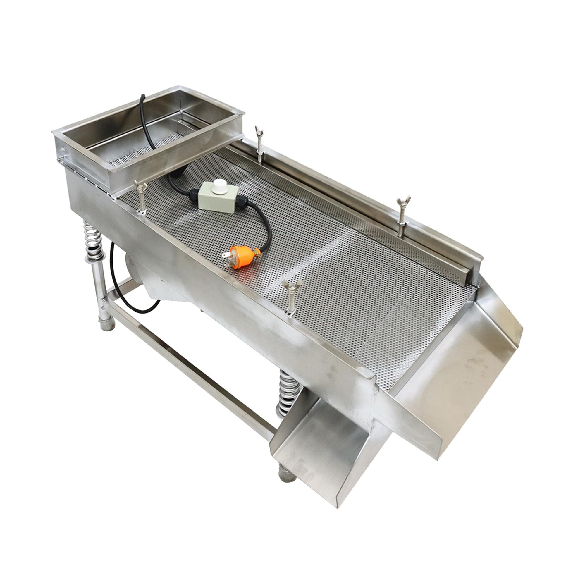 JG30-75 Linear Vibrating Screen Electric Sifter Sieve Powder with one 3mm Screen 80W Single Motor Stainless Steel