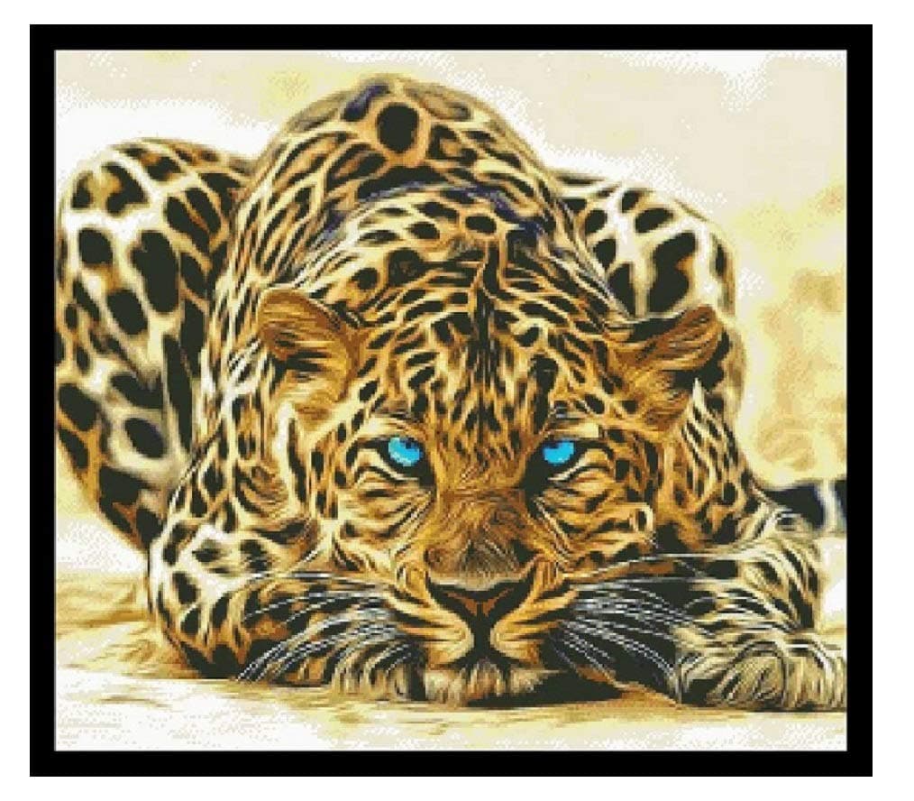 Leopard 14ct,280 * 248stitch, 65 * 55cm Cotton Counted Cross Stitch Kits