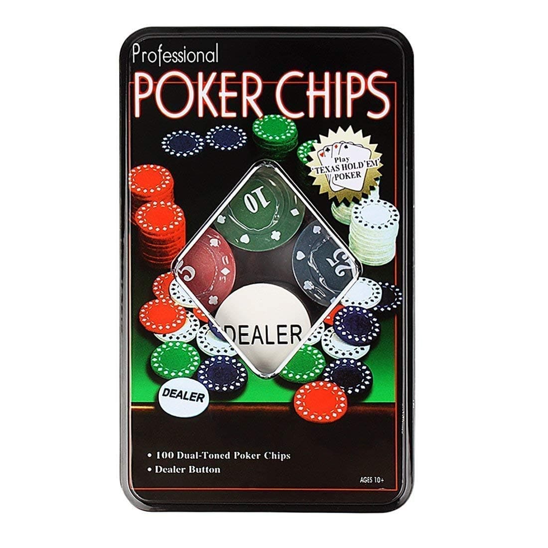 MSGH Poker Chips Casino Game Playing Cards (Assorted, Set of 100)