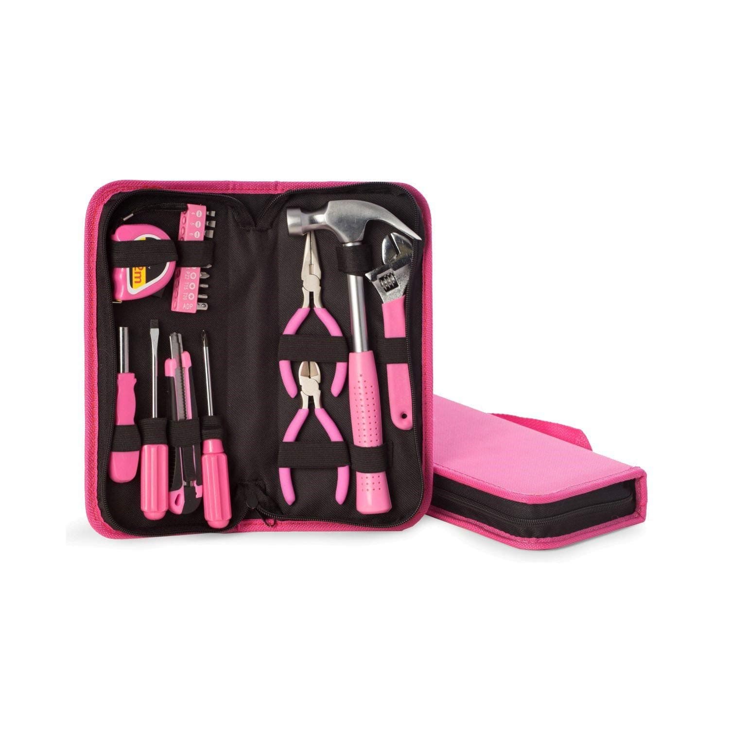 Bey Berk 20 Pc Lady's Tool Set in Zippered Pink Canvas Case