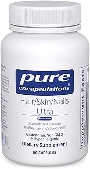 Pure EncapsulationsHair/Skin/Nails Ultra - Hypoallergenic Supplement Supports Skin Elasticity, Hydration, Hair, and Nails* - 60 Capsules