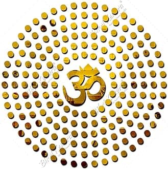 Bikri Kendra Glass-Om With 100 Dots Golden Mirror Stickers For Wall,Acrylic Mirror Sticker,Round Wall Mirror Stickers,Acrylic Stickers,Wall Stickers For Hall Room,Bed Room,Kitchen(Goldwithdots)