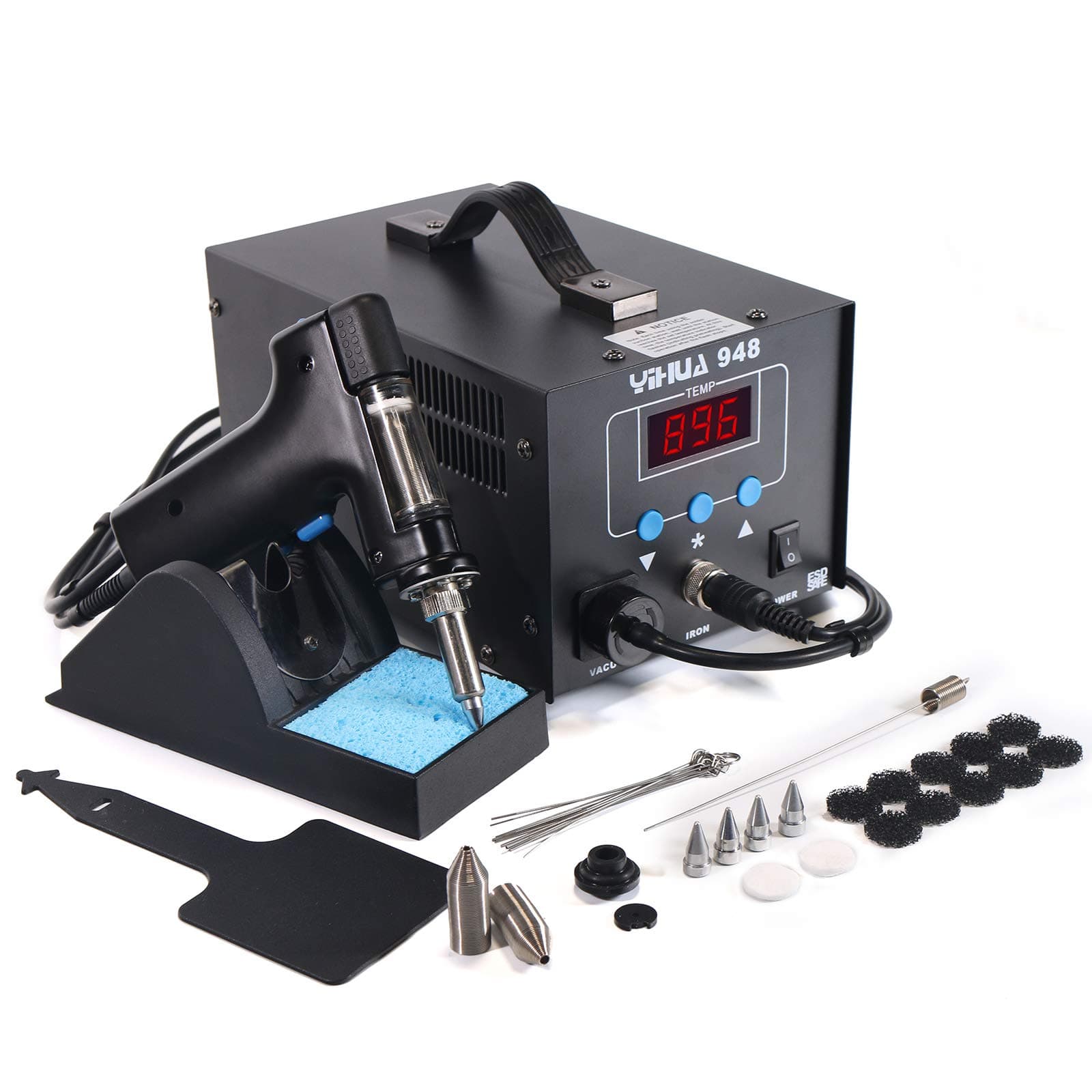 948 Standard Desoldering Station, 80W, with Auto Shutoff, Variable Precise Temperature (716°F ~ 896°F), ºC/°F display, Sleep Function and More.