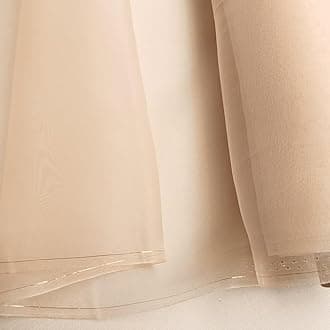 100cm*114cm Fashion Silk Fabric Gauze Wedding Dress Evening Gown Veil Tulle Mulberry Silk Organza Fabric Lining Material Tecido (Cream Coffee)