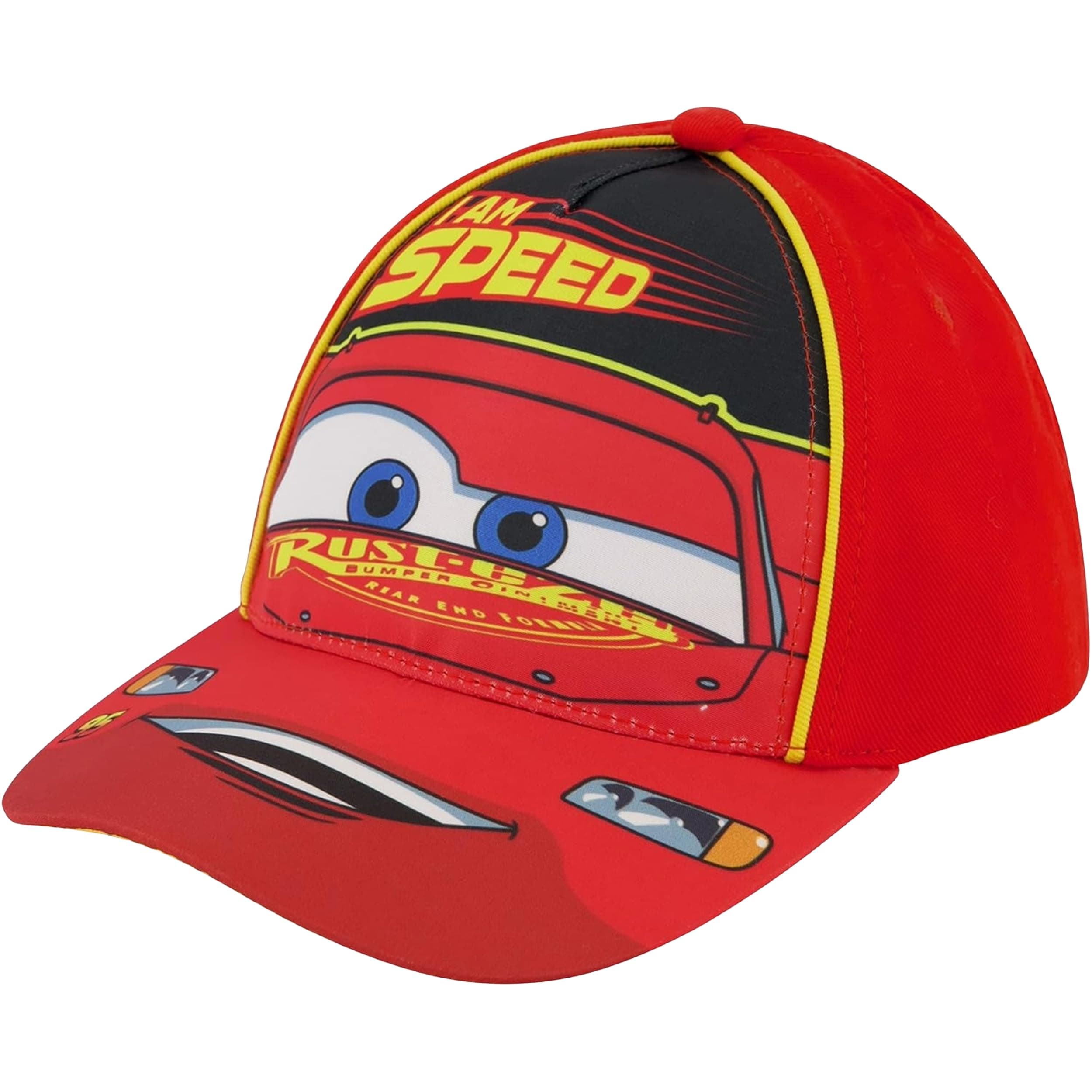 Disney Boys' Baseball Hat, Lightning McQueen Adjustable Cap for Toddler Ages 2-4 Or Kids Ages 4-7