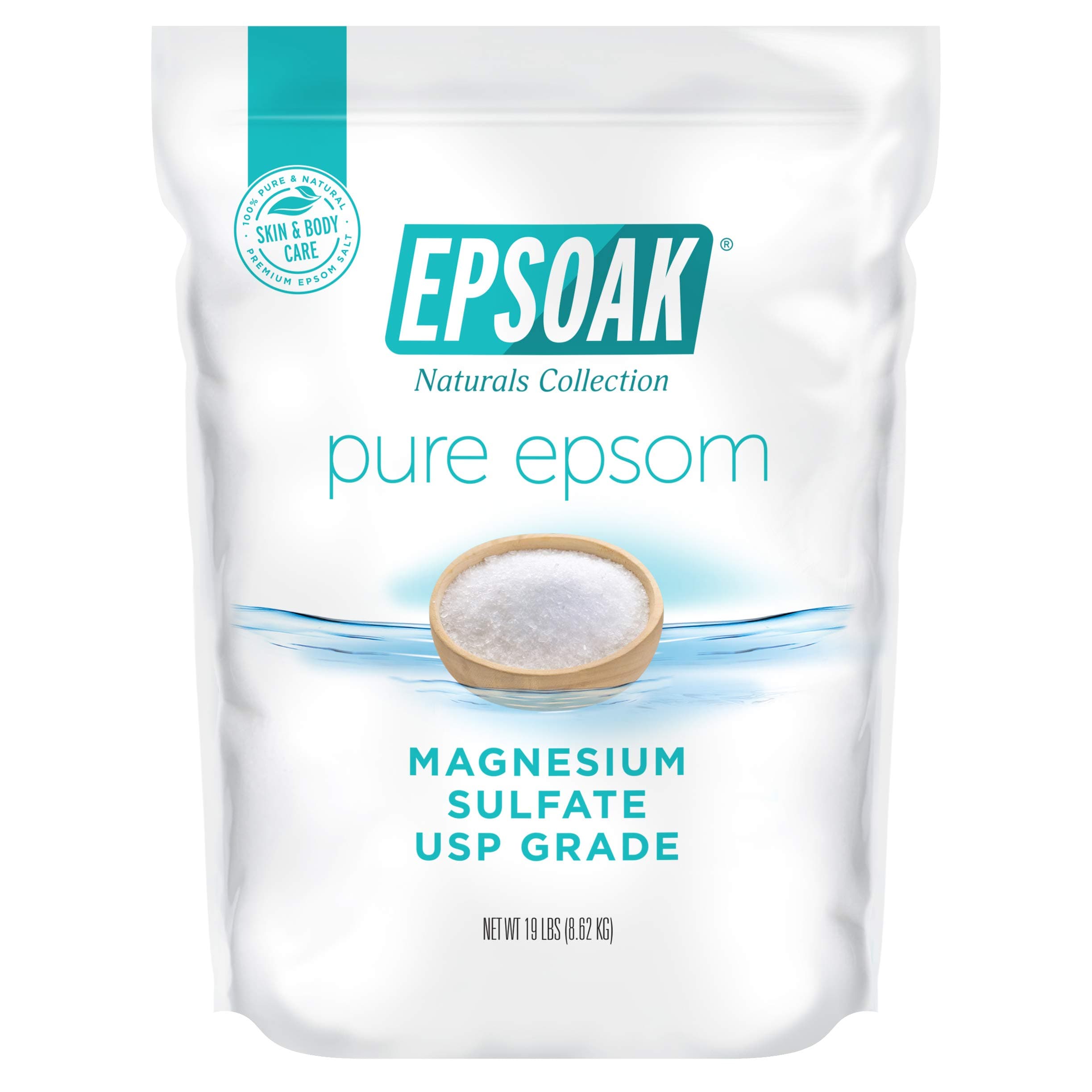 Epsoak Epsom Salt 19 lb. Bulk Bag Unscented Magnesium Sulfate USP