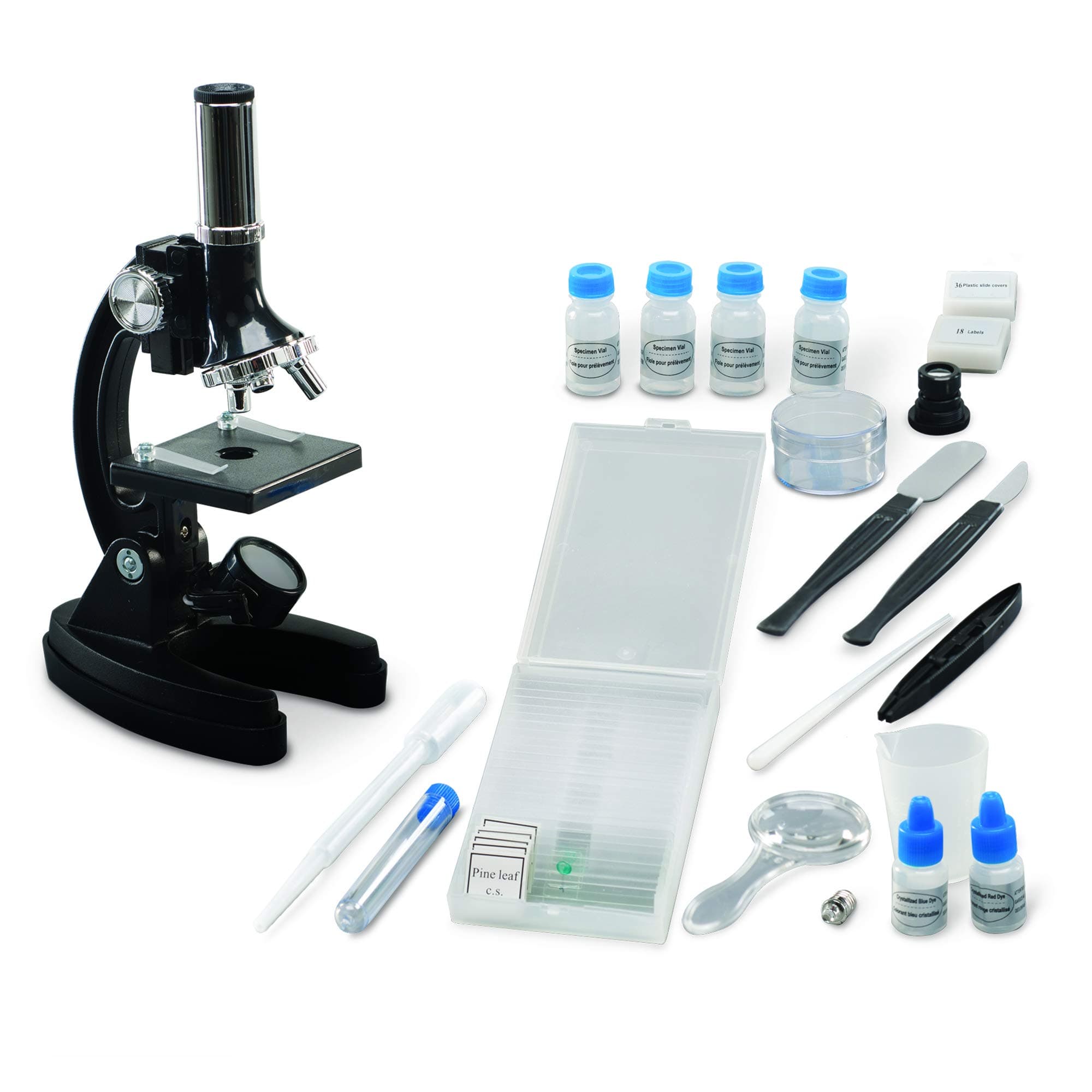 GeoSafari MicroPro 95-Piece Microscope Set, Prepared Slides, Instruction and Activity Guide, Ages 8 and up