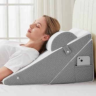Sasttie Sleep Apnea Wedge Pillow, Adjustable Headboard, Bed Cushion for Acid Reflux and Back Pain Relief, Wedge Pillow for Sleeping with Neck Support Cushion,