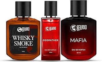 BEARDO Premium Perfume Set of 3 - Whisky Smoke, Godfather & Mafia Perfume For Men (50ml x Pack of 3) | Woody, Spicy, Citrus Notes Long Lasting Perfume | Date Night Perfume For Men