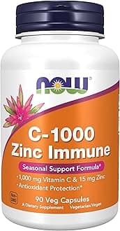 Foods, C-1000 Zinc Immune, Vitamin C, 1,000 mg & Zinc, 15 mg, 90 Veg Capsules