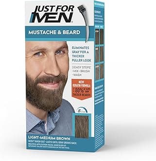 Just For Men Mustache & Beard Brush In Color Gel Light Medium Brown M30, Pack of 1