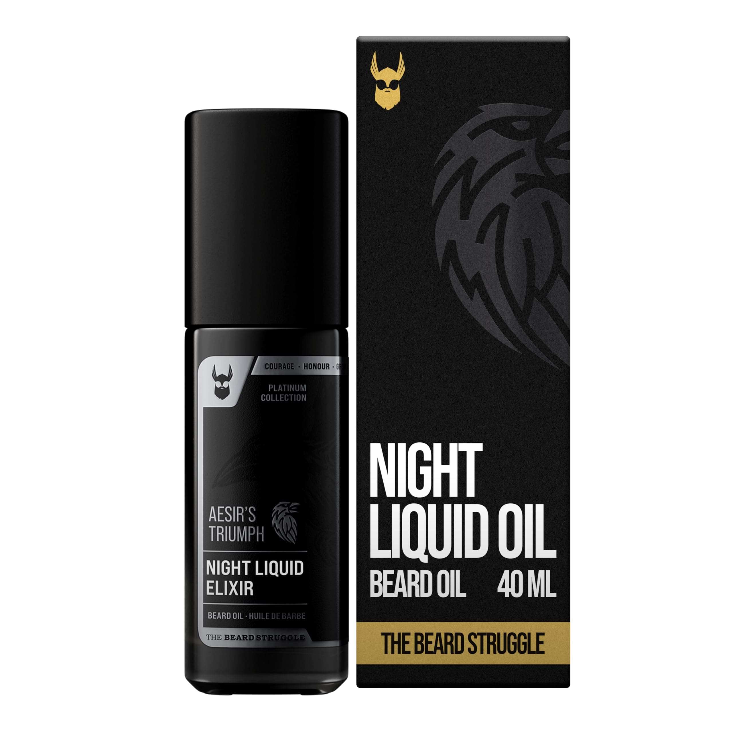 Night Liquid Elixir Beard Oil - Platinum Collection - Aesir's Triumph (1.35 Fl oz) - Beard Oil for Men - Natural Blend for Softens, Moisturizing, & Healthier Beard Growth