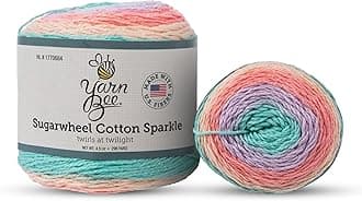 Yarn Bee 3 - Light – Soft Skein – 335 Yards of Cotton Yarn for Crocheting Blankets, Hats, & More – Craft Supplies for Handcrafting, Twirls at Twilight