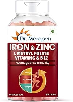 - Iron & Zinc Tablets | Enriched with Iron, Zinc, Vitamin C & B12 | Natural & Safe for Men and Women | 60 Veg Tablets