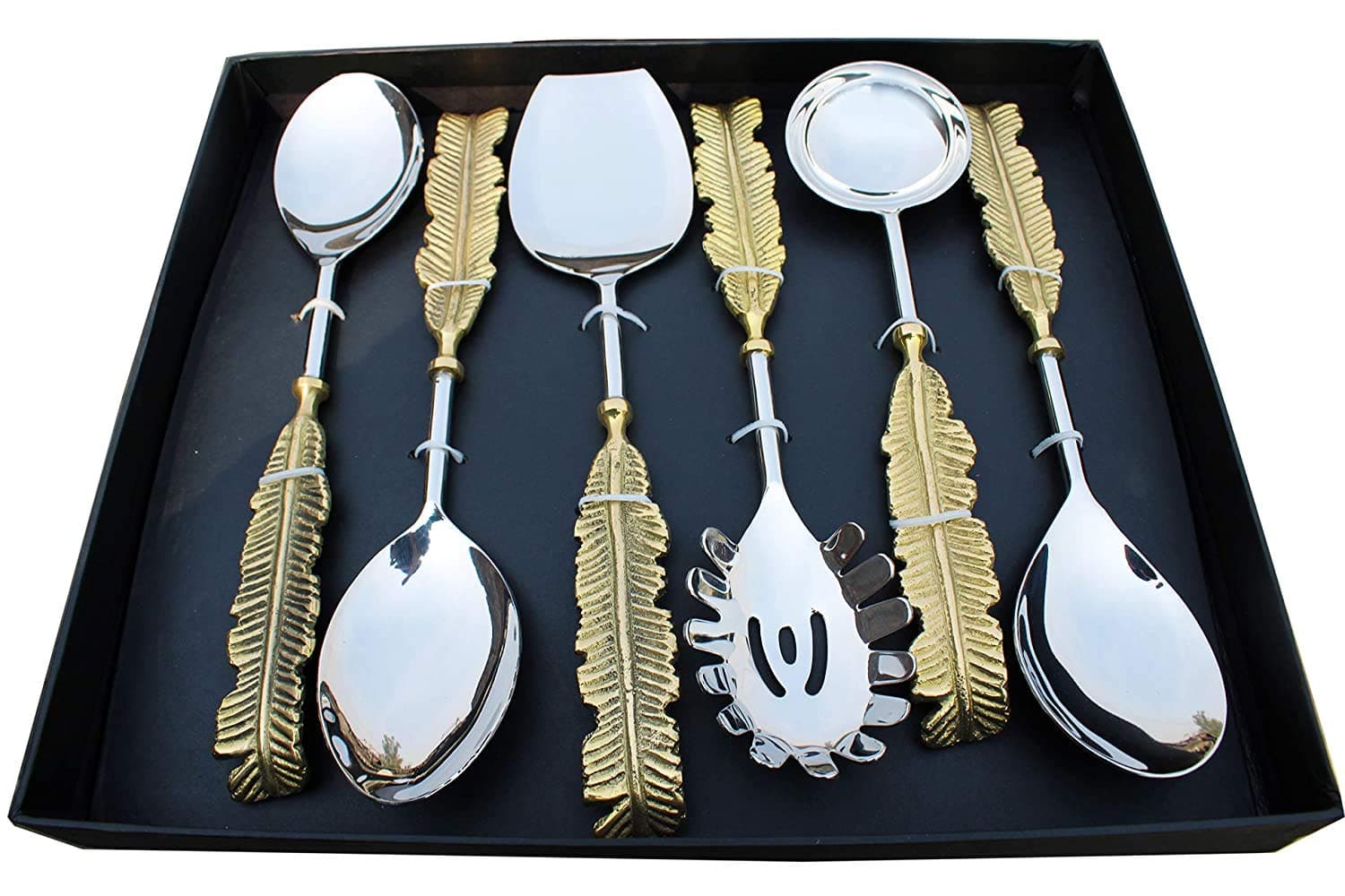 Handicratfts Two Tone Gold Wings Handle Serving Spoon Set of 6 Piece