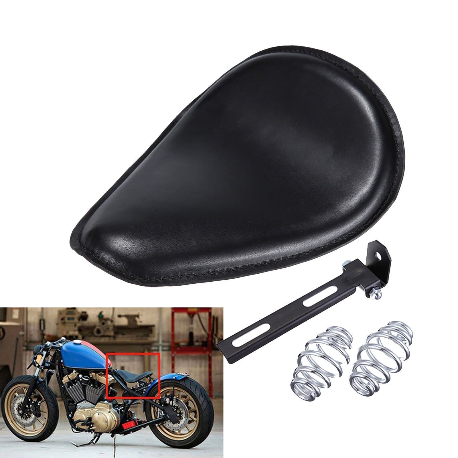 Ambienceo Motorcycle Solo Seat Spring Bracket Mount Kit For Harley Honda Sportster Bobber Chopper