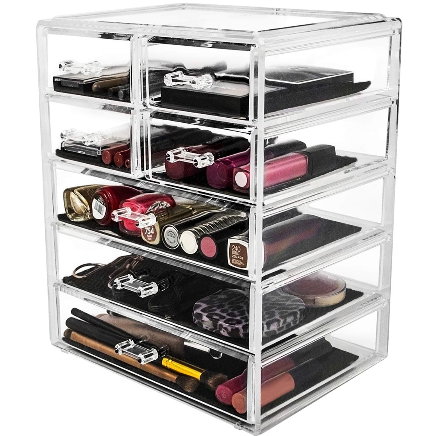 Acrylic Makeup Organizer And Storage Large 7 Drawer Cosmetic Organizer Cosmetic Display Cases Organizer For Vanity Acrylic Makeup Organizers And Storage, Clear