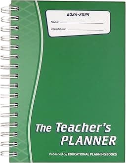 Educational Planning Books - The Teachers Planner 2025-26 | (A5, 5 Periods) | Page-a-Day & Undated, with Dedicated Pages for Year Planning, Exams, Marking, Contacts, and more - Green (TP15-G)