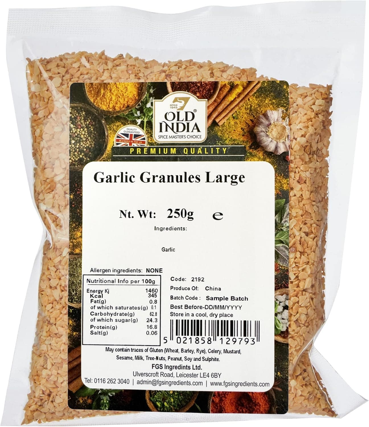 Old India Garlic Granules Large 250g