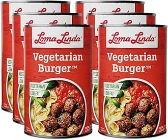 Vegetarian Burger, 37.5 oz – Plant-Based Protein, Shelf-Stable, Vegan & Non-GMO, Ready-to-Serve Meal Option (6 Pack)