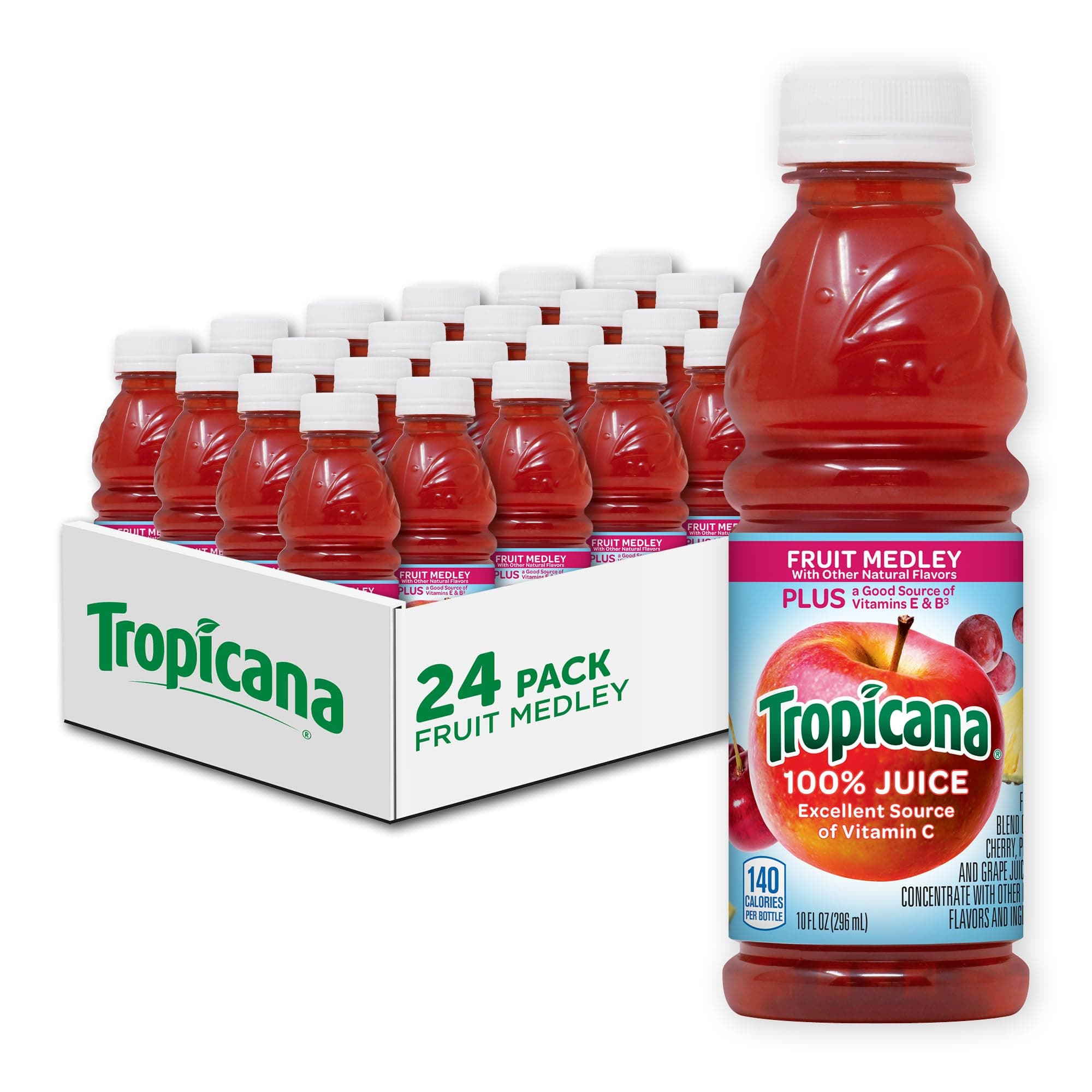 Tropicana 100% Fruit Medley Juice,�Single Serve, 10 Fl Oz Bottles (Pack of 24) - Real Fruit Juice, Vitamin C, B & E Rich, No Added Sugars, No Artificial Flavors