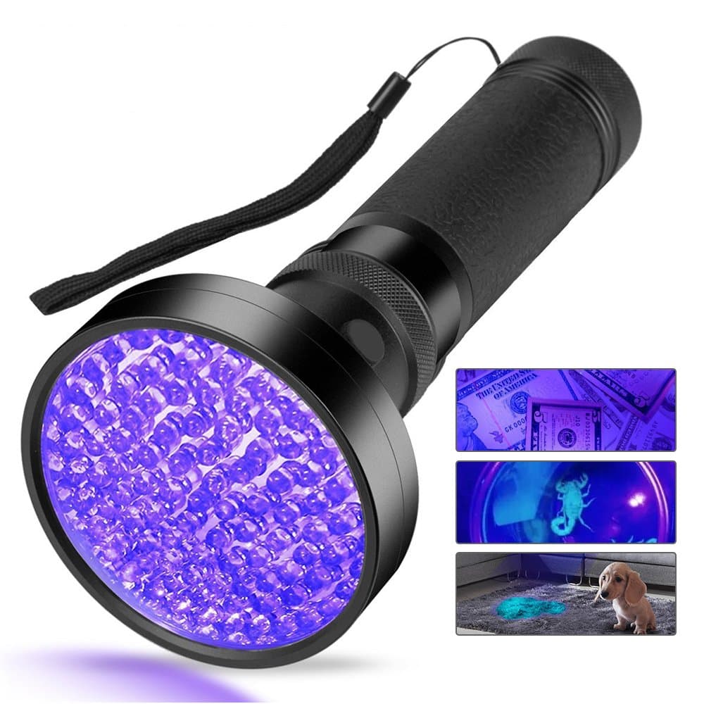 Pet Urine Detector/ Black Light UV Flashlight, 100 LED Professional Grade 395NM Ultraviolet Light Detector for Dog/Cat Urine, Dry Stains,Bed Bug,Stain Detection Best for Commercial/Domestic/Hotel Use