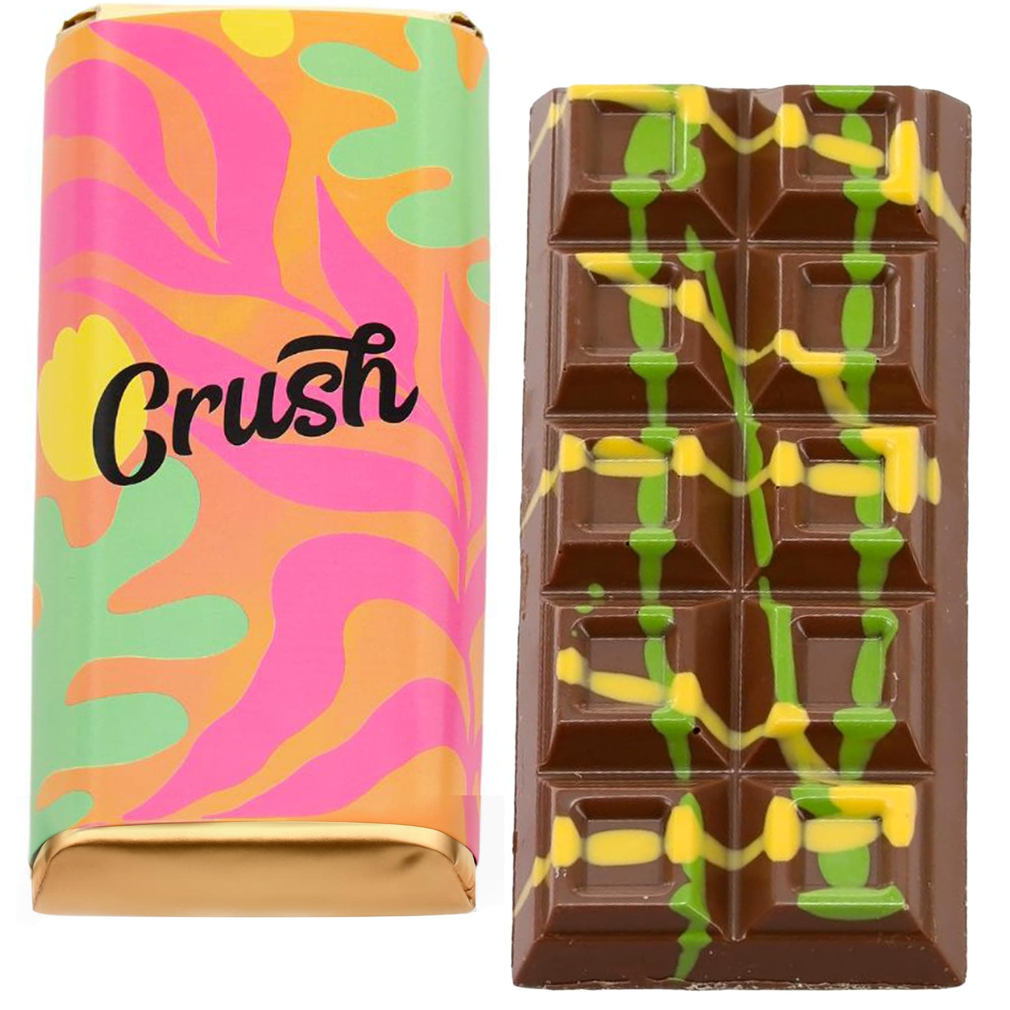 Crush Dubai Pistachio Chocolate Bar - 210 g | Elegant Gift | Stuffed with a Unique Blend of Toasted Katafi, Pistachio Cream & Tahini | A New Luxury Twist on the Traditional Knafeh Dessert