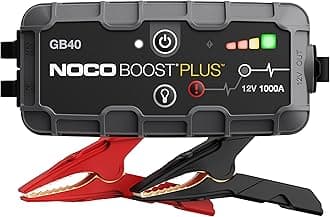 NOCO Boost GB40: 1000A UltraSafe Jump Starter – 12V Lithium Battery Booster Pack, Portable Jump Box, Power Bank & Jumper Cables - for 6.0L Gas and 3.0L Diesel Engines