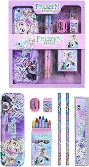 PRIME DEALS Frozen Stationary Kit For Girls Pencil Pen Book Eraser Sharpener - Birthday Gift, Kid, Multicolor