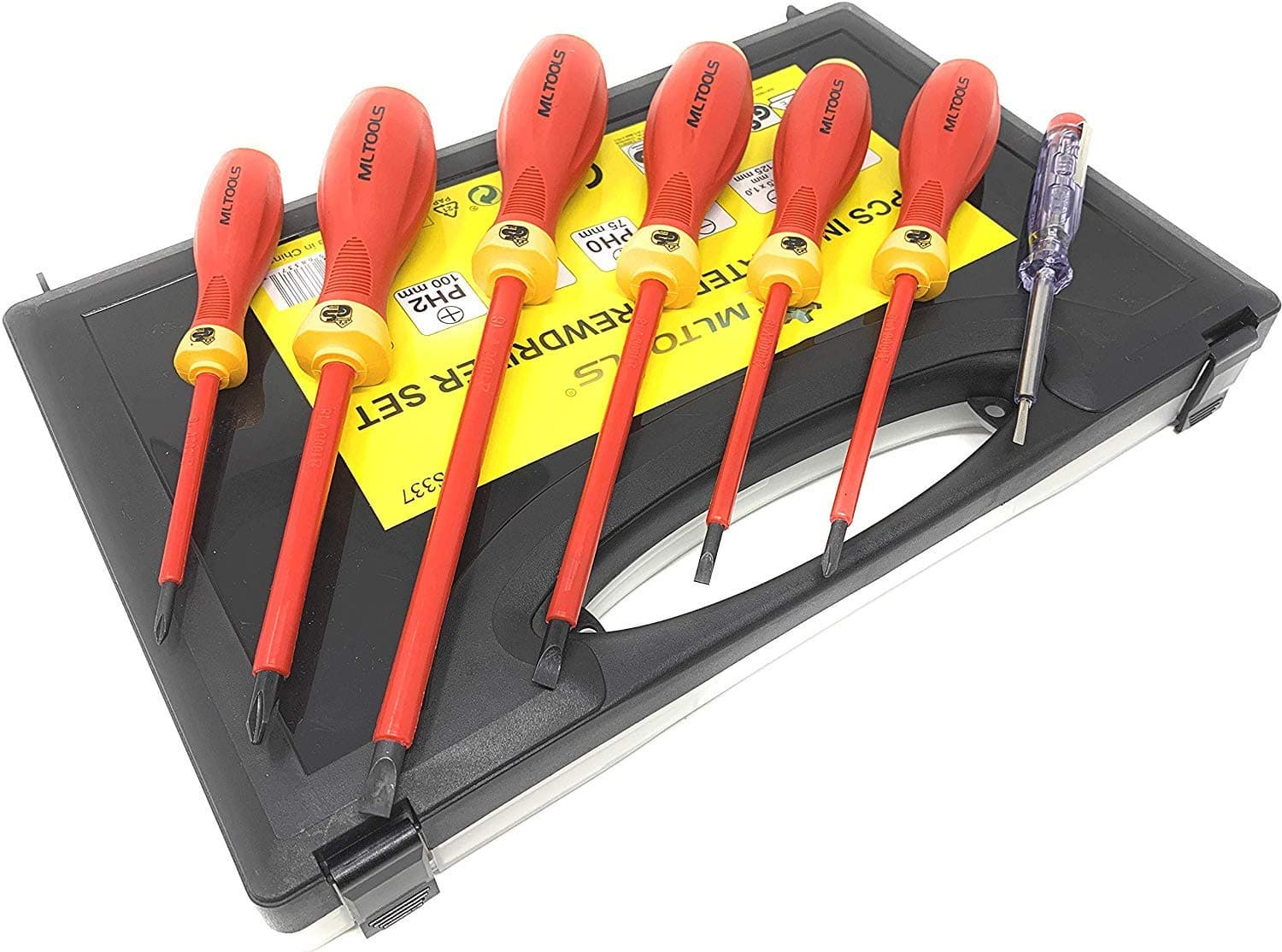 MLTOOLS | Insulated Screwdriver Set | 1000v Insulated Magnetic Tip Screwdriver Set | VS337