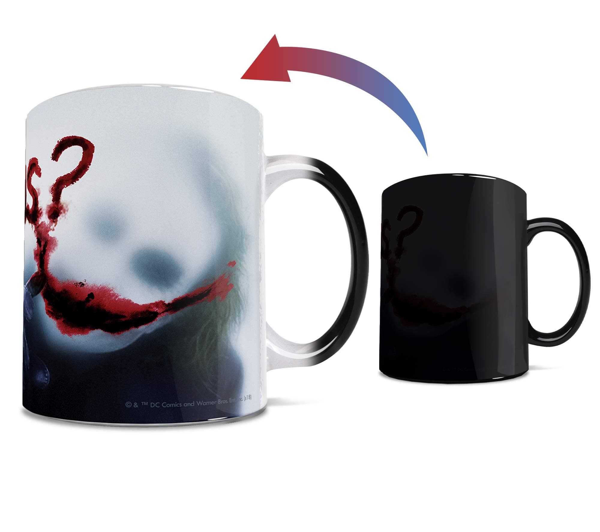 Morphing Mugs DC Comics - Batman: The Dark Knight - Joker - Why So Serious - One 11 oz Color Changing Heat Sensitive Ceramic Mug – Image Revealed When HOT Liquid Is Added!