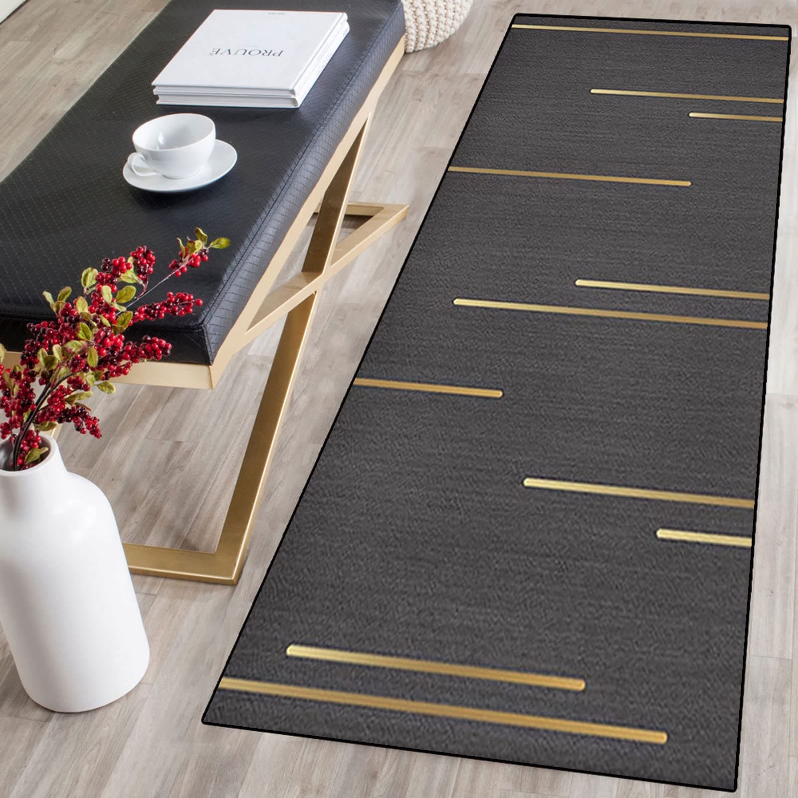 Door Mats Dirt Trapper，Non Slip Hallway Carpet Runner，Kitchen Runner Rug，Rubber Backed Very Long Hallway Hall Runner Narrow Rugs，for Living Room/Kitchen/Hallway/Bedroom/Corridor - Abstractive