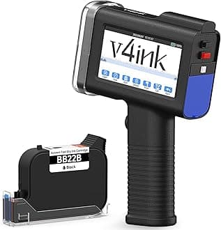 v4ink BENTSAI Handheld Inkjet Printer BT-HH6105B2 Portable TIJ Handheld Printer with 12.7mm Print Height for Batch Number Date Logo QR Code Barcode Picture Printing on Any Surfaces