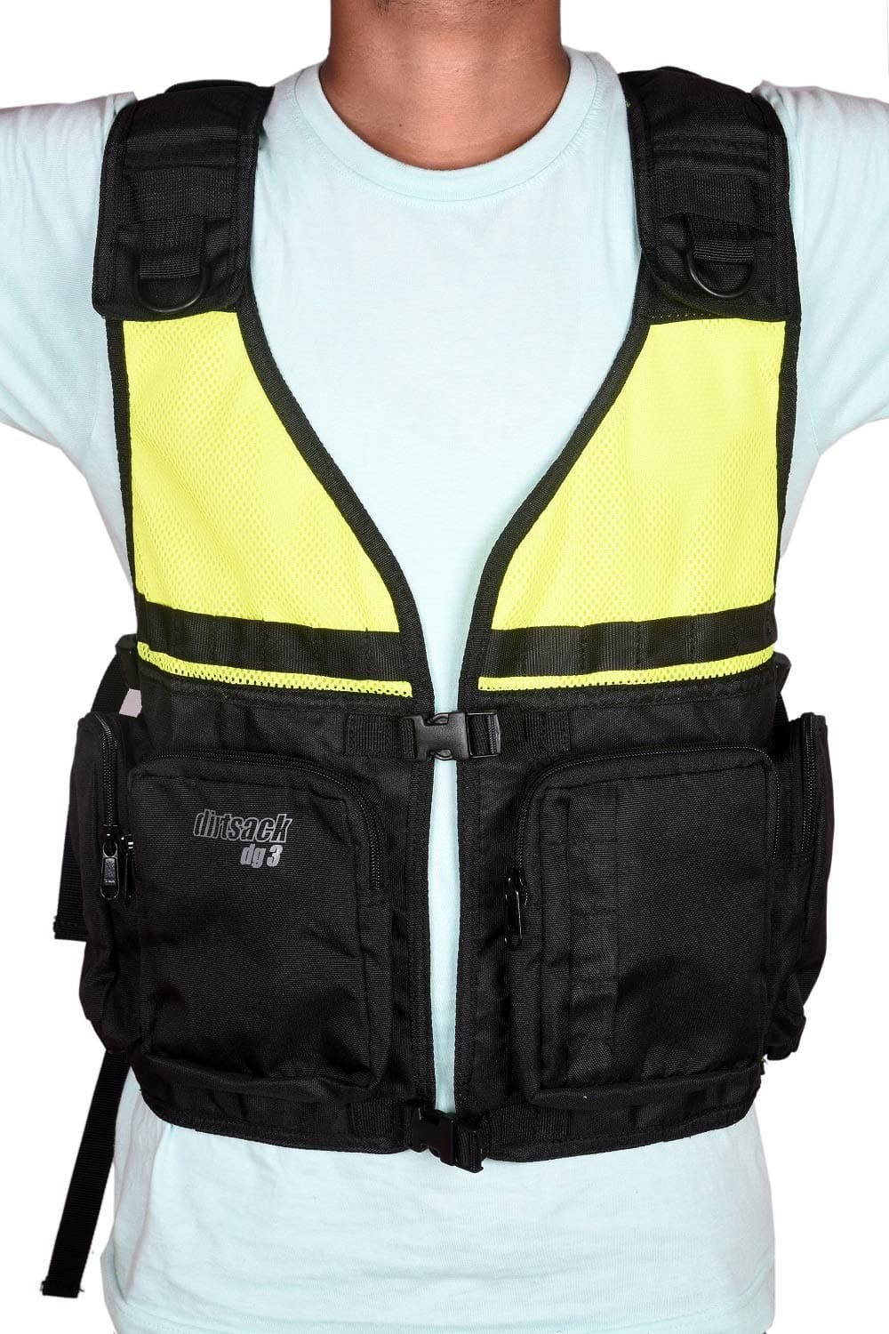 Dirtsack Men's DG3 Jacket, (Black and Flourecent Green)