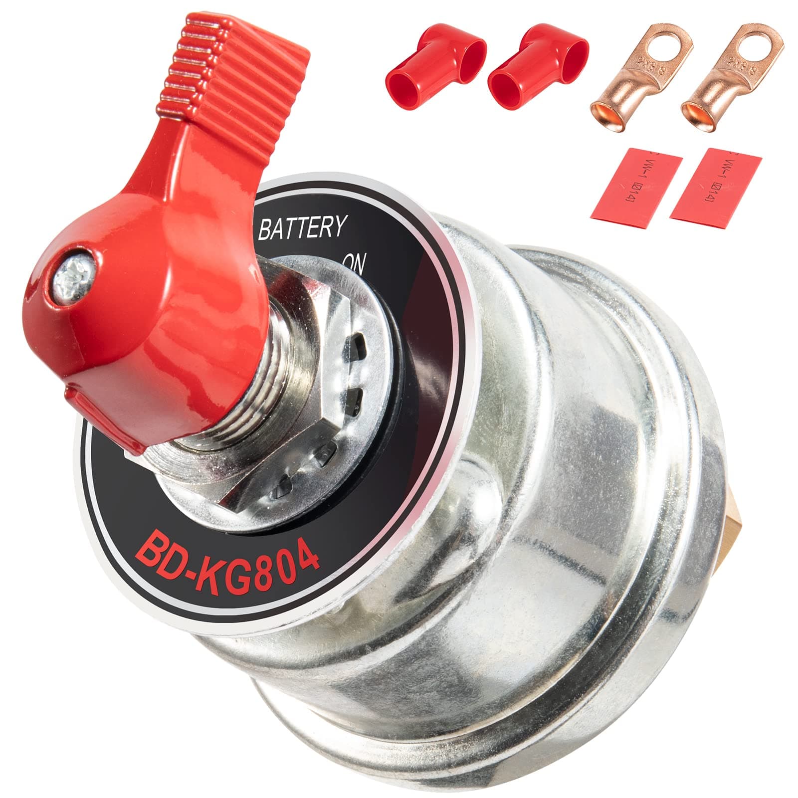 High Current Battery Disconnect Switch 300A, 12-24V Master Battery Power Cut Isolator Kill Switch with Face Plate for Car, Vehicle, RV and Marine Boat, Prevent Battery Drain