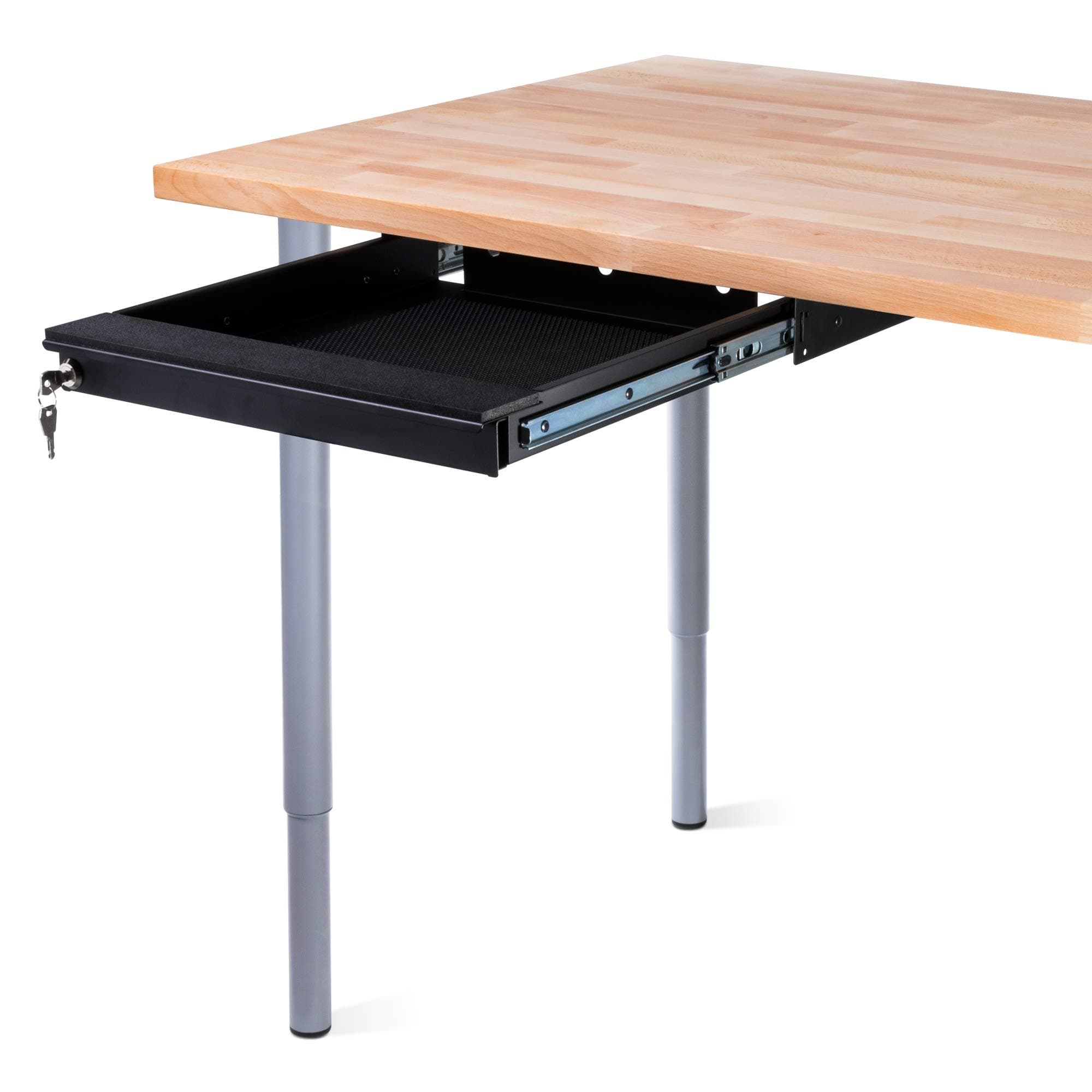 Under Desk Laptop Drawer, Lockable, for 14” Laptops - Premium Sliding Security Drawers - Model EX-6101B