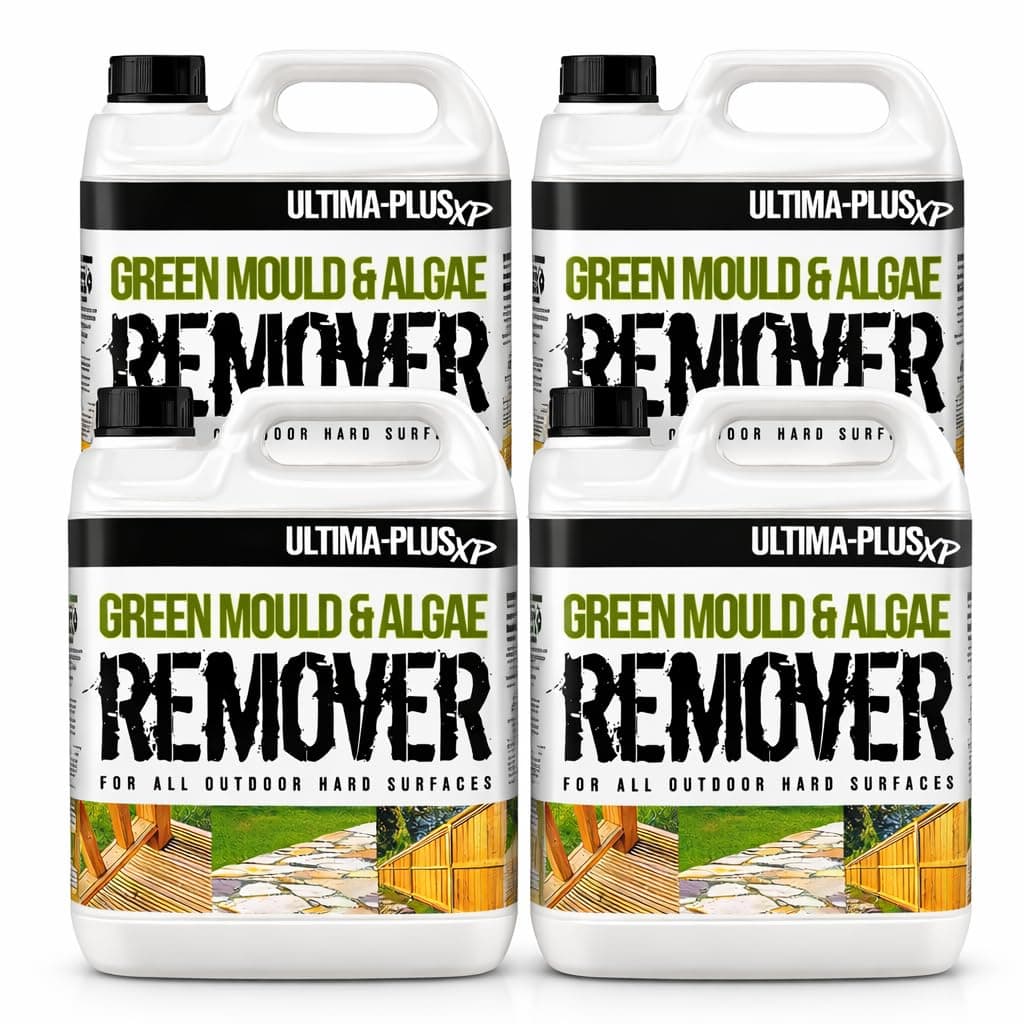 Simply Spray & Leave 4 x 5 Litre Super Concentrate Green Mould & Algae Killer Remover Cleaner for Patio Fencing Decking Paths Resin Driveways 20L