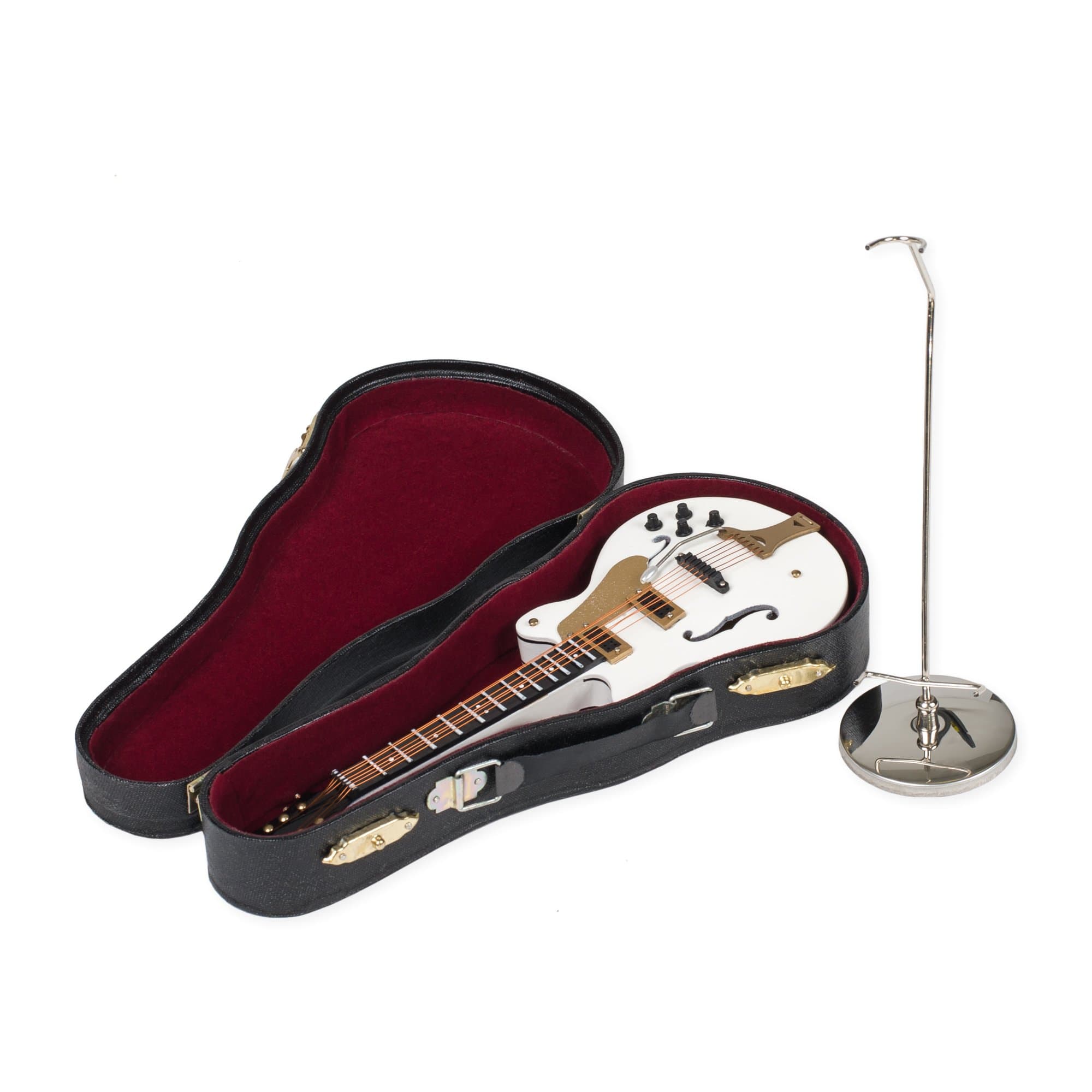 Broadway Gift Co. Electric Guitar Miniature Replica White 3 x 7 Resin Stone Tabletop Figurine