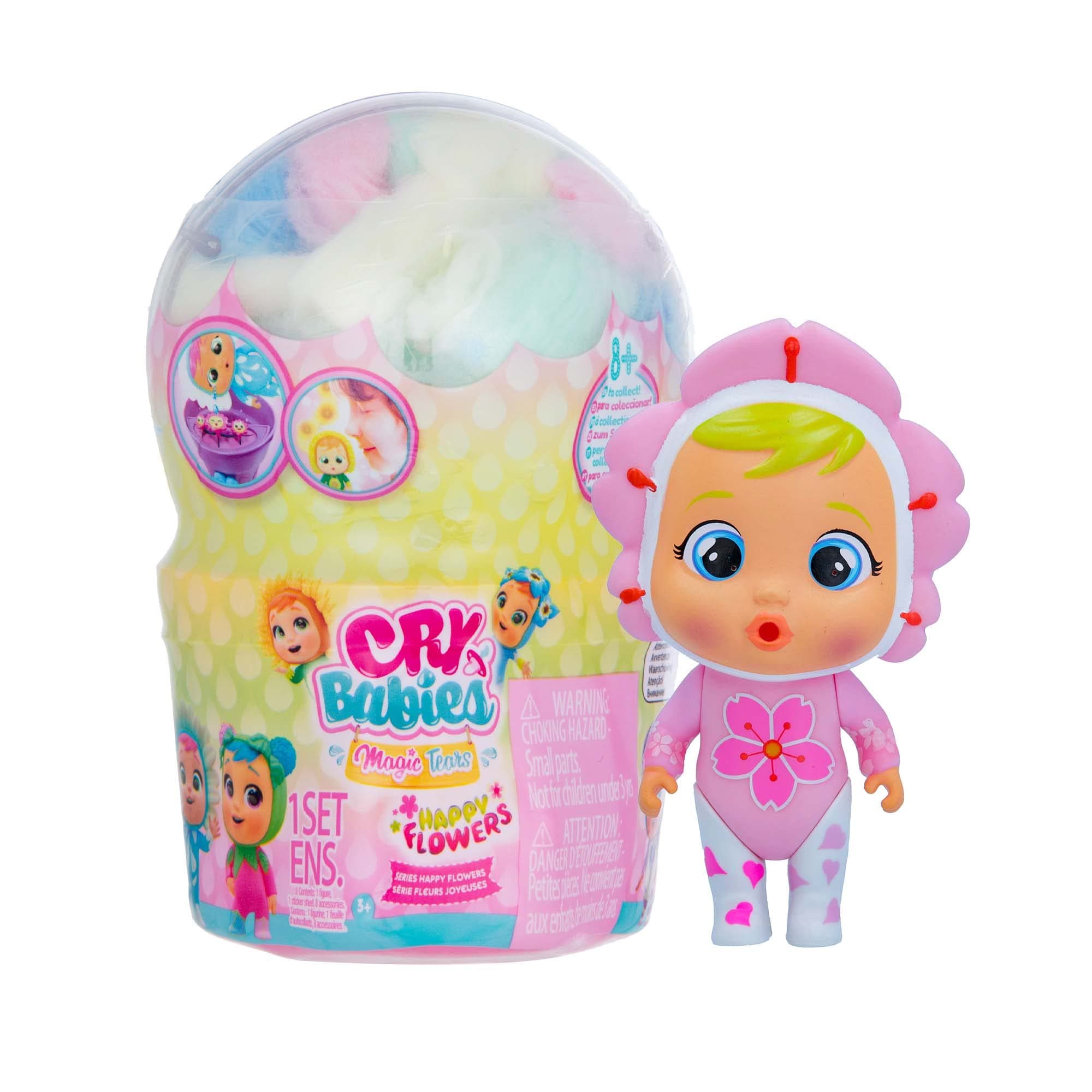 Cry Babies Magic Tears Happy Flowers | 9 Surprises Open Box Mystery Dolls for Girls and Kids Ages 3+